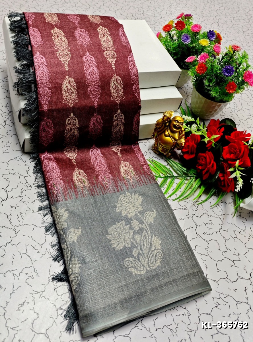 DEGITAL KARGIL PRINTED  COTTON TYPE SAREE - - MAROON COLOR