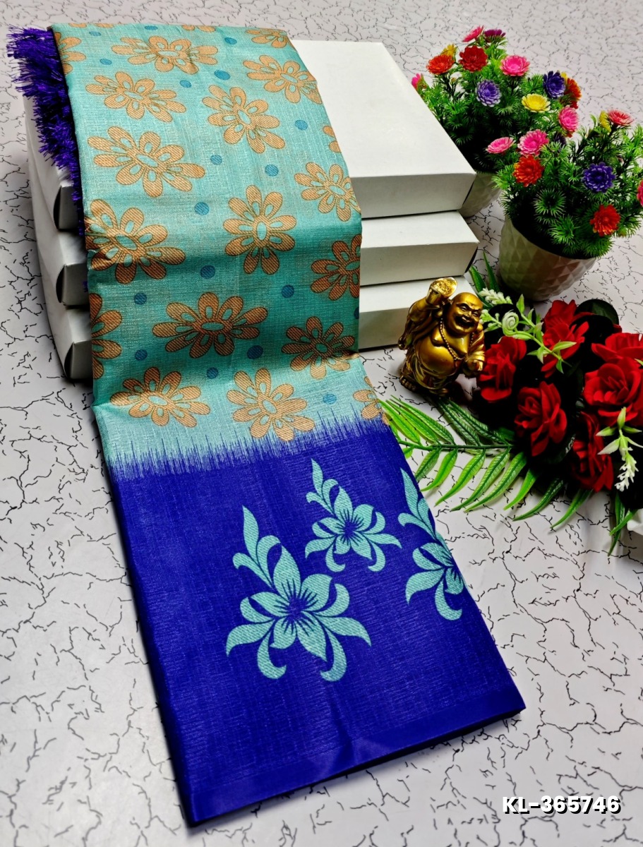 DEGITAL KARGIL PRINTED  COTTON TYPE SAREE - - LIGHT GREEN SHADE