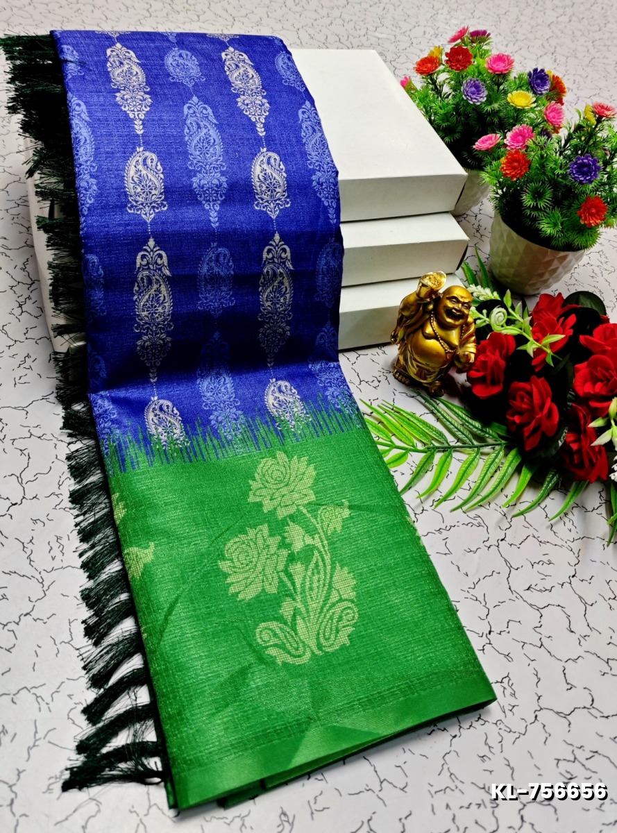 DEGITAL KARGIL PRINTED  COTTON TYPE SAREE - NORMAL  BLUE (2)