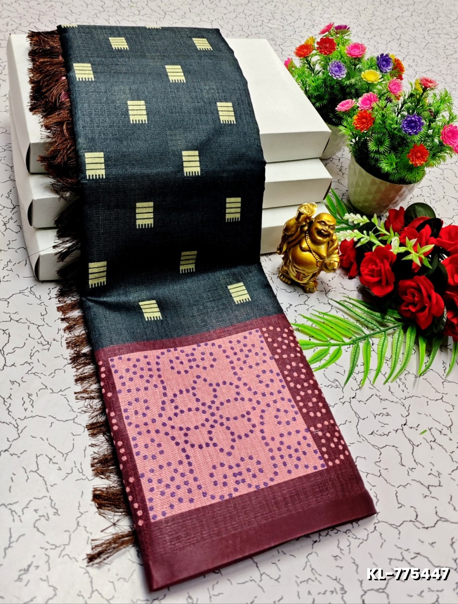 DEGITAL KARGIL PRINTED  COTTON TYPE SAREE - GRAY (1)