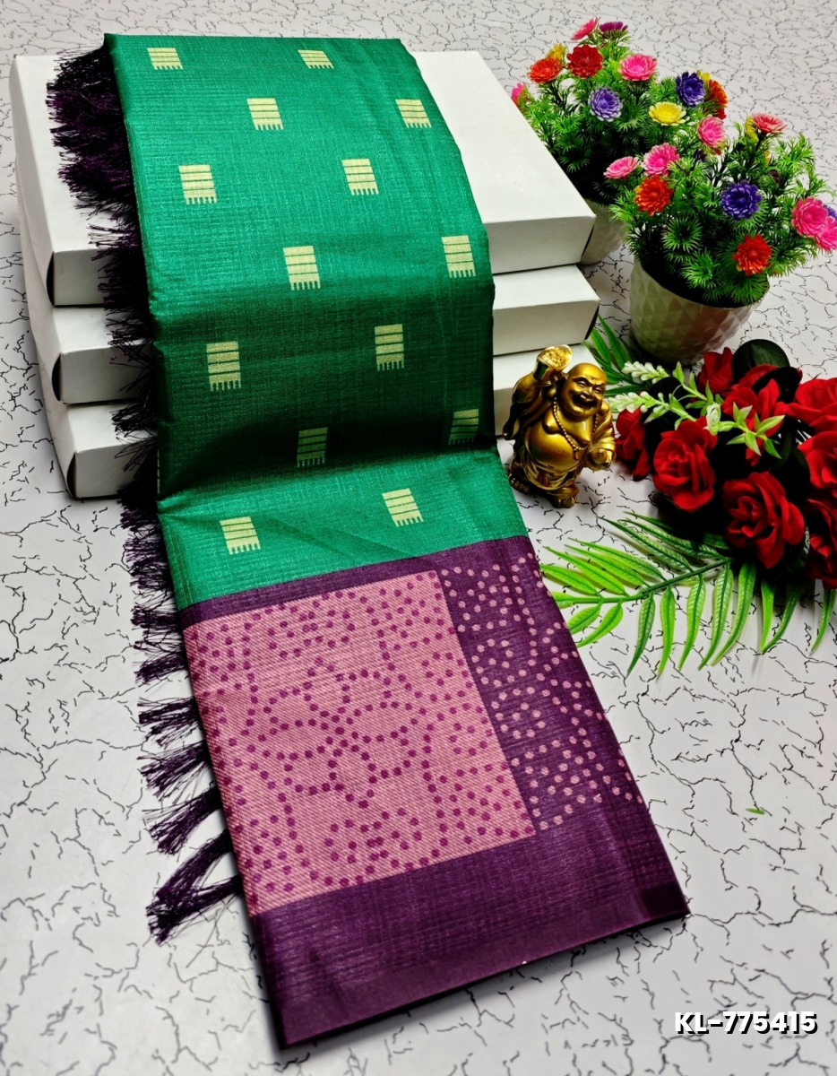 DEGITAL KARGIL PRINTED  COTTON TYPE SAREE - GREEN (1)