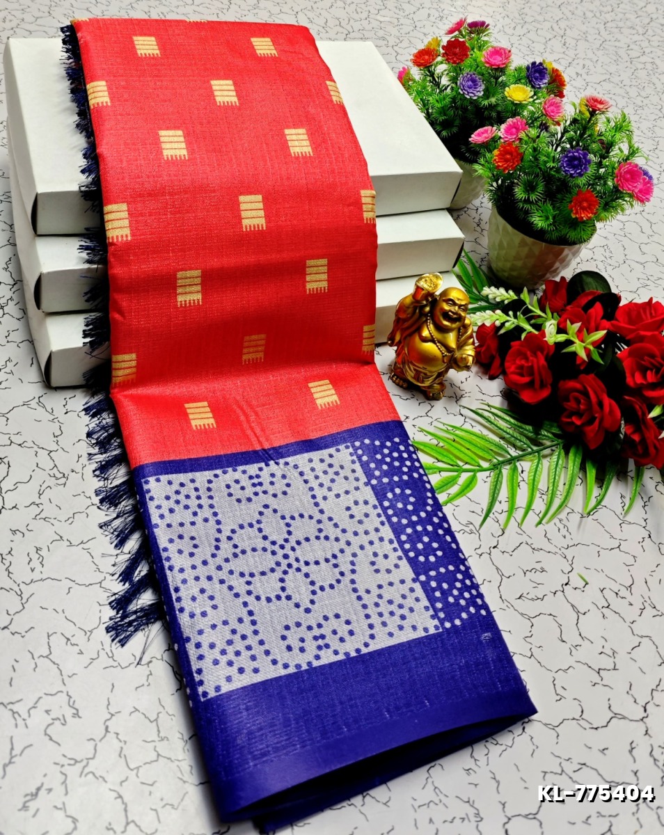 DEGITAL KARGIL PRINTED  COTTON TYPE SAREE - RED