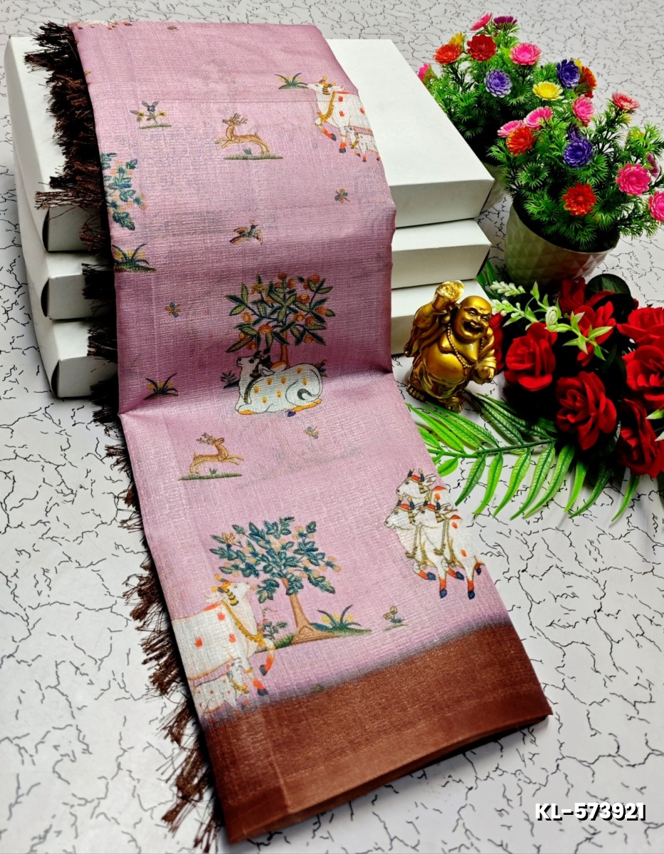 DEGITAL KARGIL PRINTED  COTTON TYPE SAREE - BABY PINK (2)