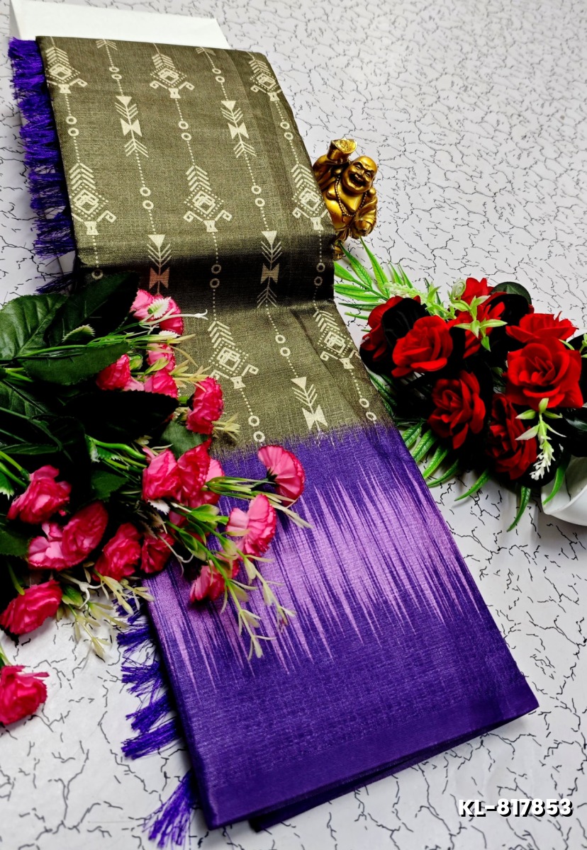 DEGITAL KARGIL PRINTED  COTTON TYPE SAREE - BROWN (2)