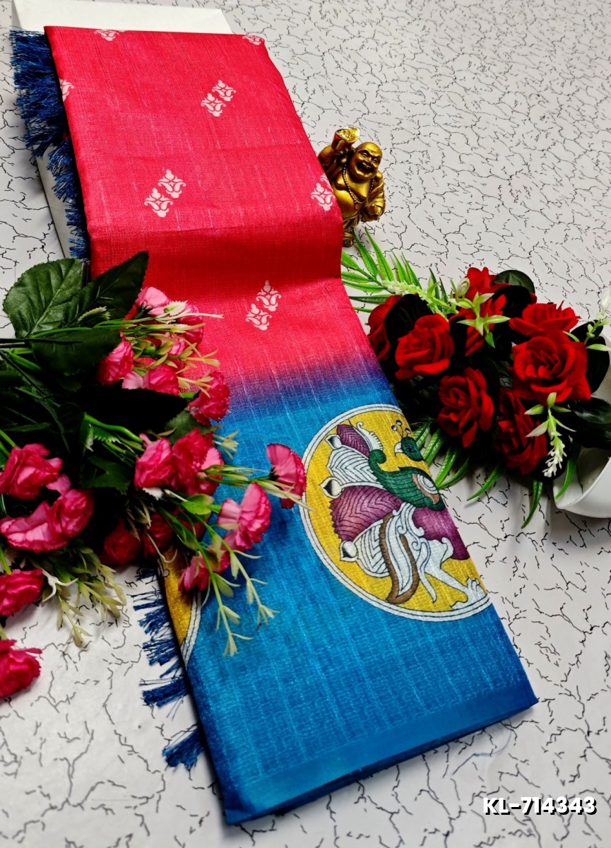 DEGITAL KARGIL PRINTED  COTTON TYPE SAREE - LIGHT PINK
