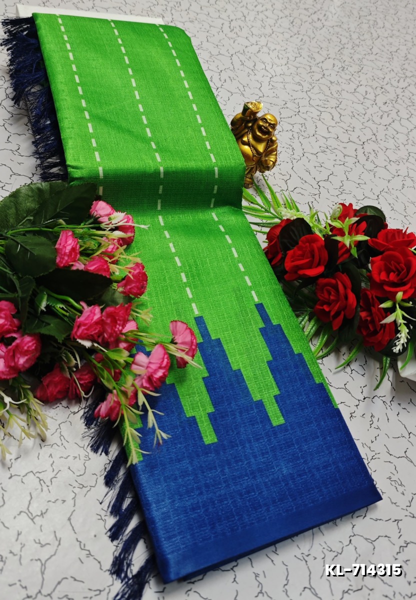 DEGITAL KARGIL PRINTED  COTTON TYPE SAREE - GREEN (3)