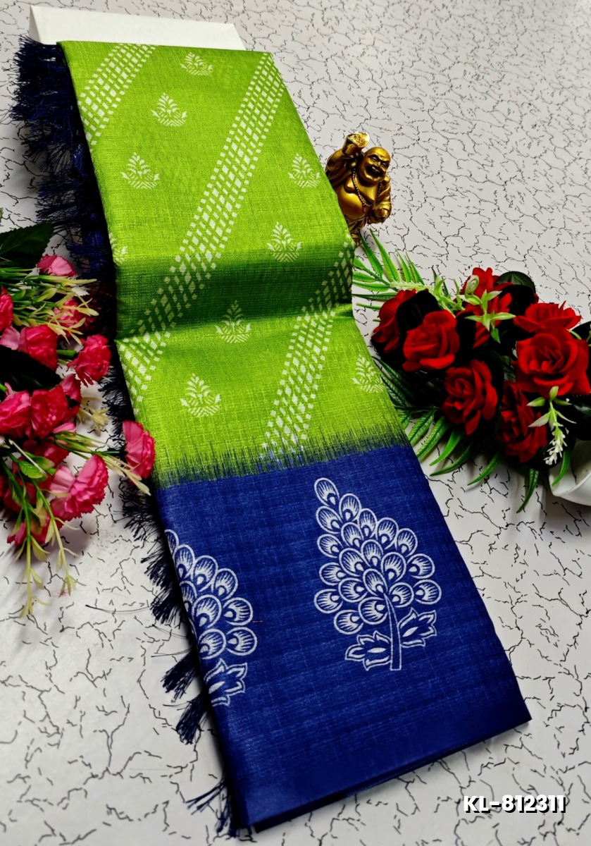 DEGITAL KARGIL PRINTED  COTTON TYPE SAREE - PARET GREEN