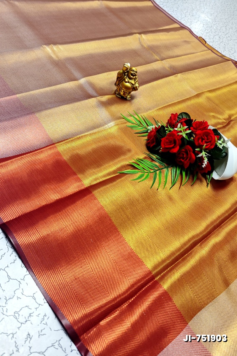 JYOTHIKA INSPIRED TRENDING  TISSUE SILK SAREES - GOLD