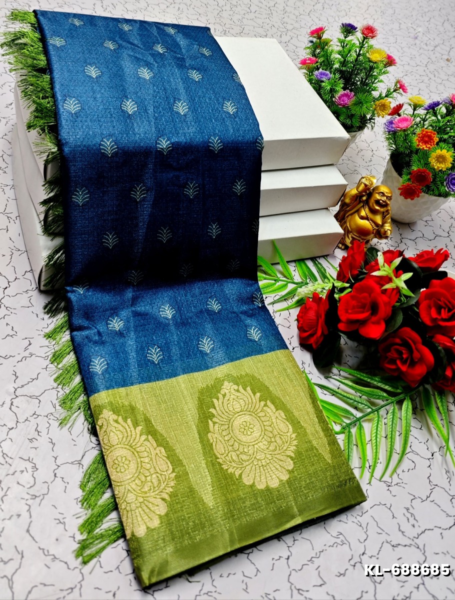 DEGITAL KARGIL PRINTED  COTTON TYPE SAREE - BLUE SHADE (4)