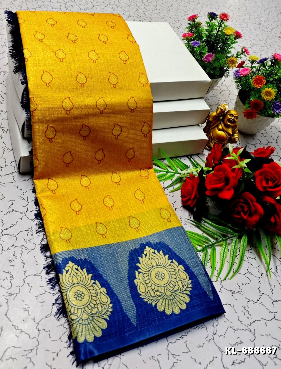 DEGITAL KARGIL PRINTED  COTTON TYPE SAREE - GOLD COLOUR (8)