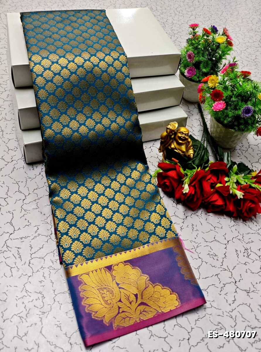 ELITE BRIDAL PICK &PICK SILK SAREES AND WEDDING ART SILK SAREES - TEAL COLOUR (4)