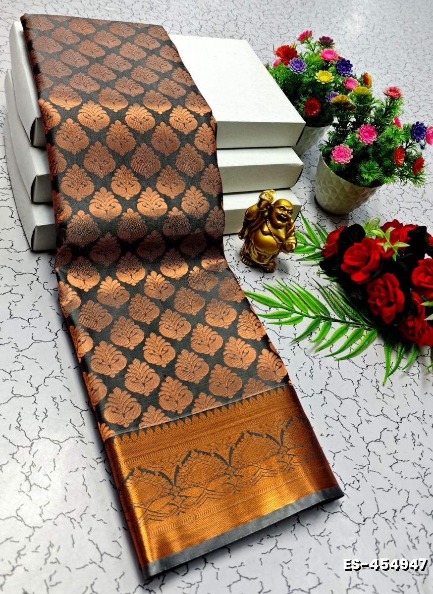 ELITE BRIDAL PICK &PICK SILK SAREES AND WEDDING ART SILK SAREES - GRAY (1)