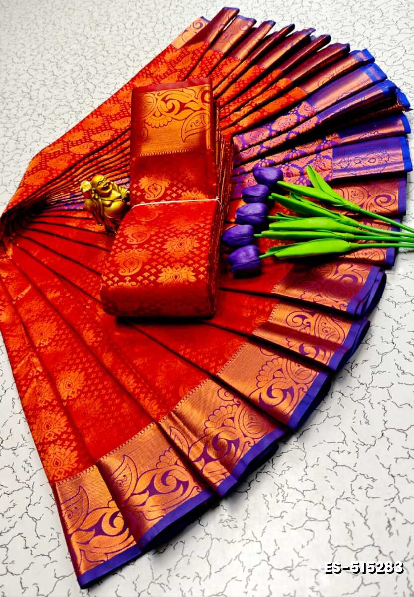 ELITE BRIDAL PICK &PICK SILK SAREES AND WEDDING ART SILK SAREES - TOMATO COLOUR (1)