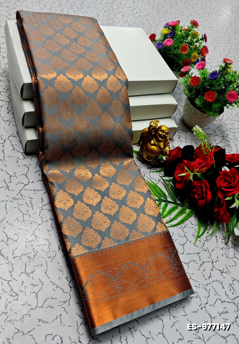ELITE BRIDAL PICK &PICK SILK SAREES AND WEDDING ART SILK SAREES - GRAY (2)