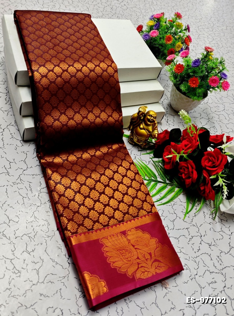 ELITE BRIDAL PICK &PICK SILK SAREES AND WEDDING ART SILK SAREES - MERUN (2)