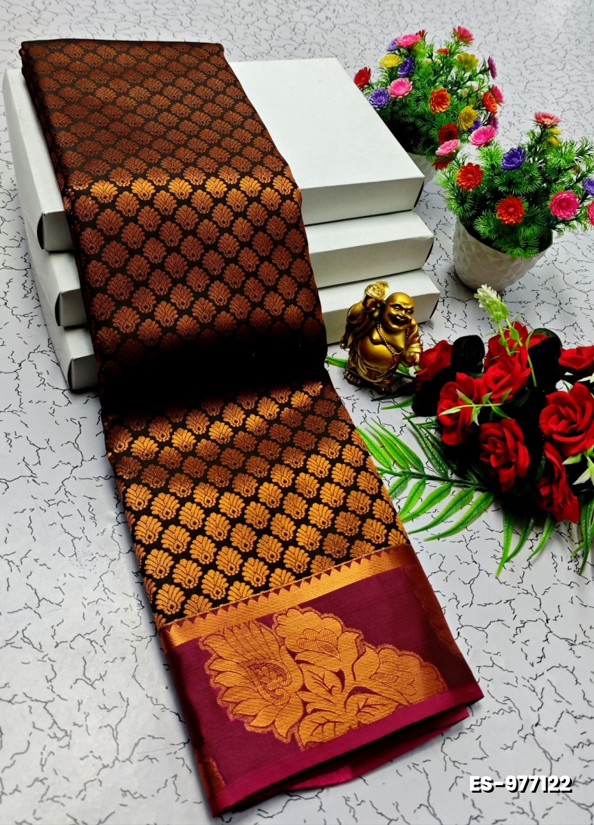 ELITE BRIDAL PICK &PICK SILK SAREES AND WEDDING ART SILK SAREES - COFEE BROWN (1)