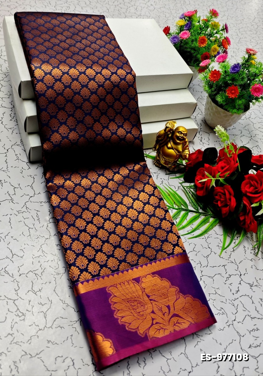 ELITE BRIDAL PICK &PICK SILK SAREES AND WEDDING ART SILK SAREES - NAVY COLOUR (2)
