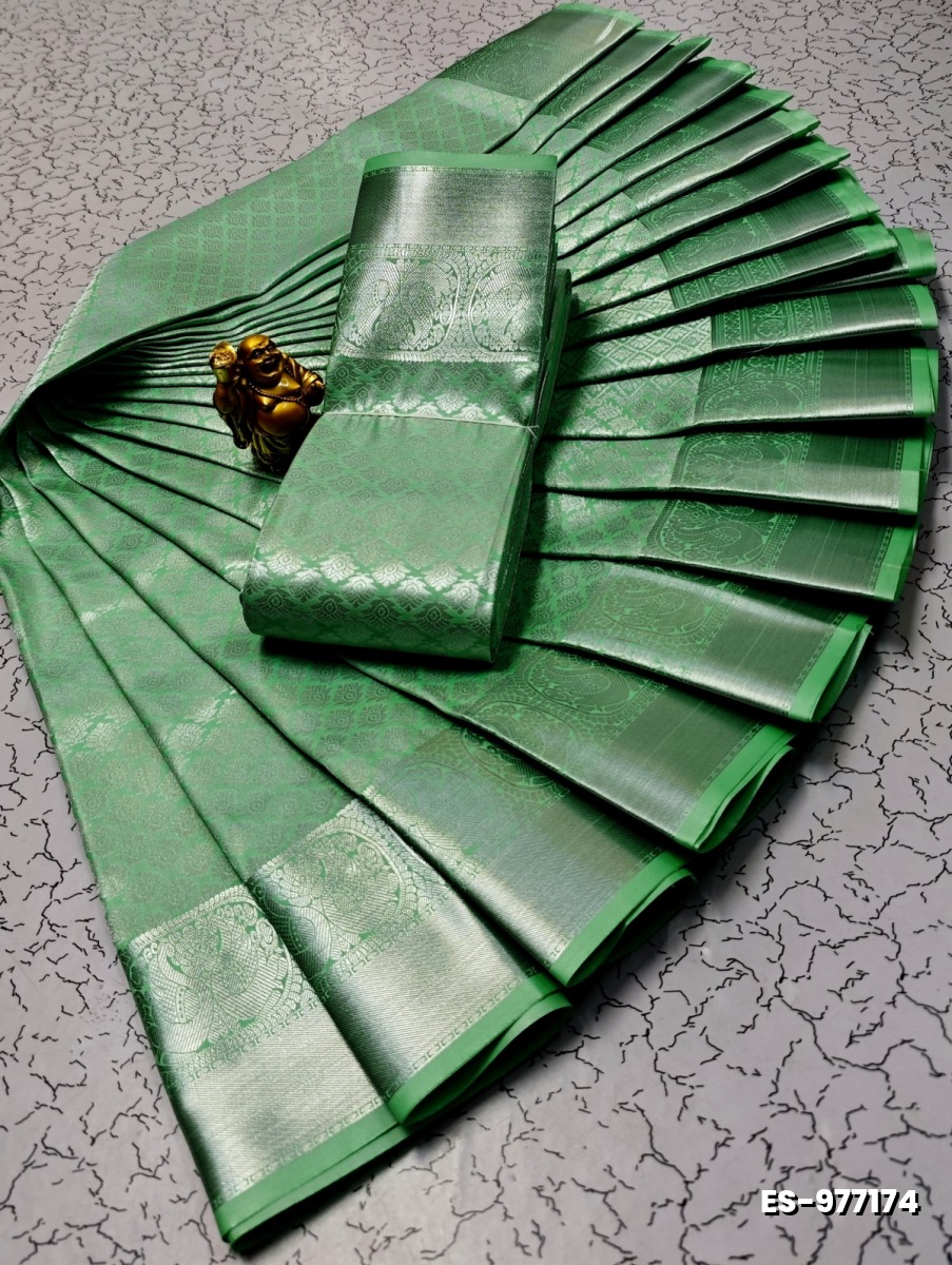 ELITE BRIDAL PICK &PICK SILK SAREES AND WEDDING ART SILK SAREES - EMERALD COLOUR (7)