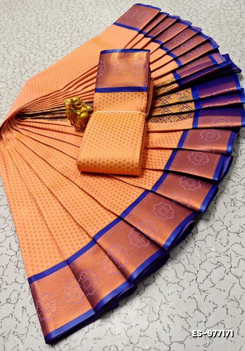 ELITE BRIDAL PICK &PICK SILK SAREES AND WEDDING ART SILK SAREES - PEACH COLOUR (5)