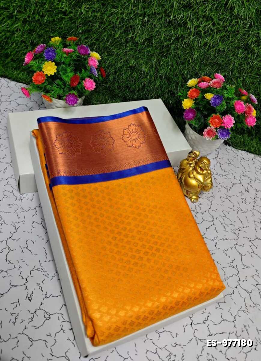 ELITE BRIDAL PICK &PICK SILK SAREES AND WEDDING ART SILK SAREES - TANGERINE COLOUR