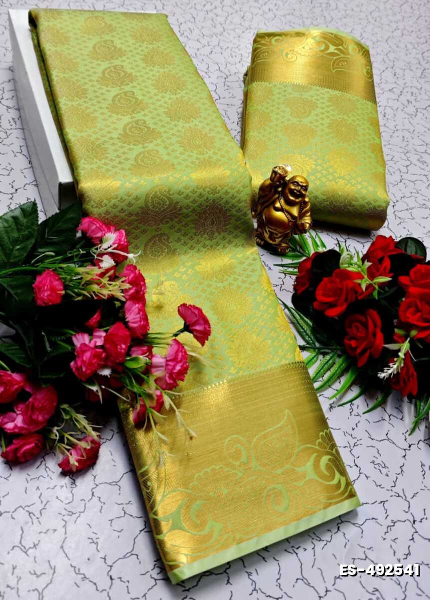 ELITE BRIDAL PICK &PICK SILK SAREES AND WEDDING ART SILK SAREES - LIGHT GREEN (10)
