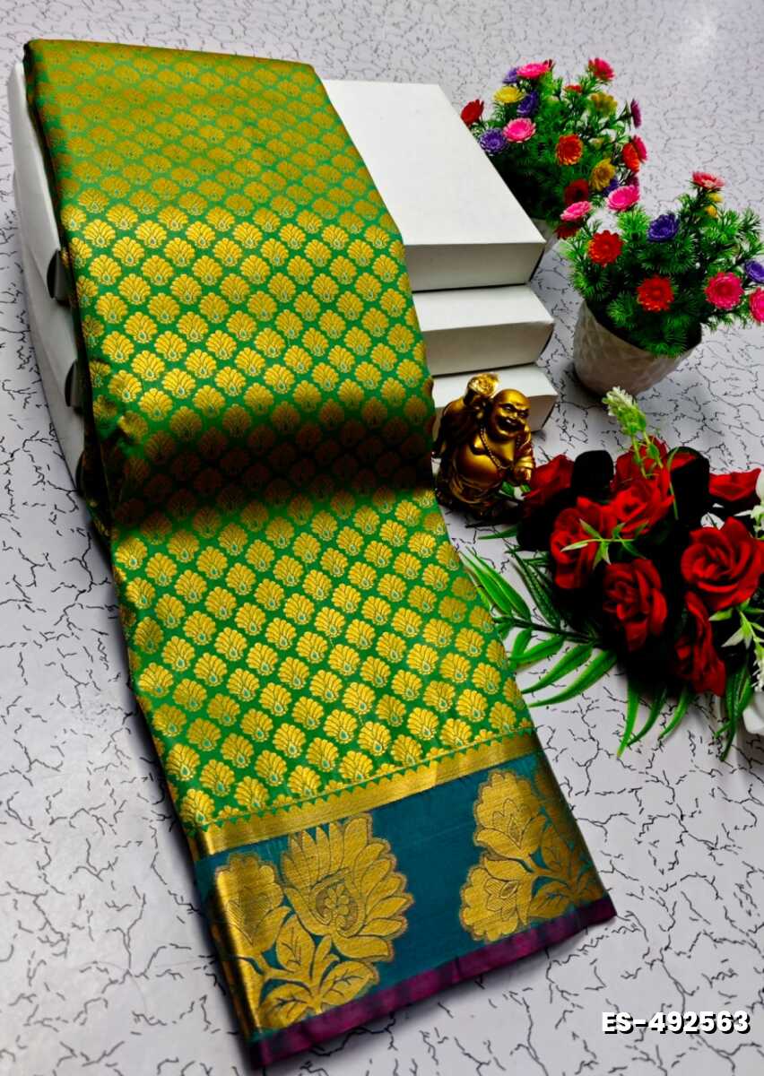 ELITE BRIDAL PICK &PICK SILK SAREES AND WEDDING ART SILK SAREES - GREEN COLOUR (1)