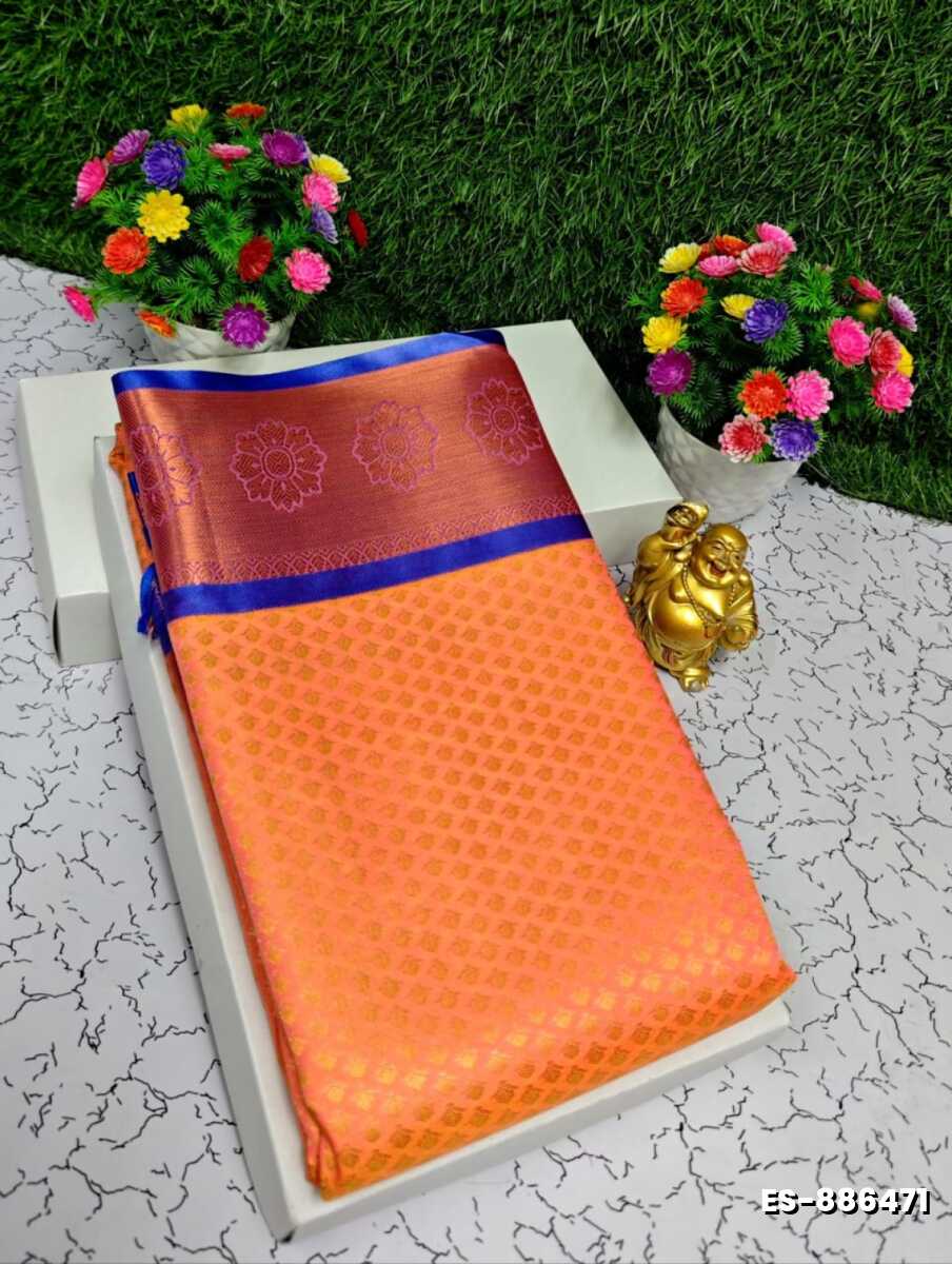 ELITE BRIDAL PICK &PICK SILK SAREES AND WEDDING ART SILK SAREES - PEACH COLOUR (6)