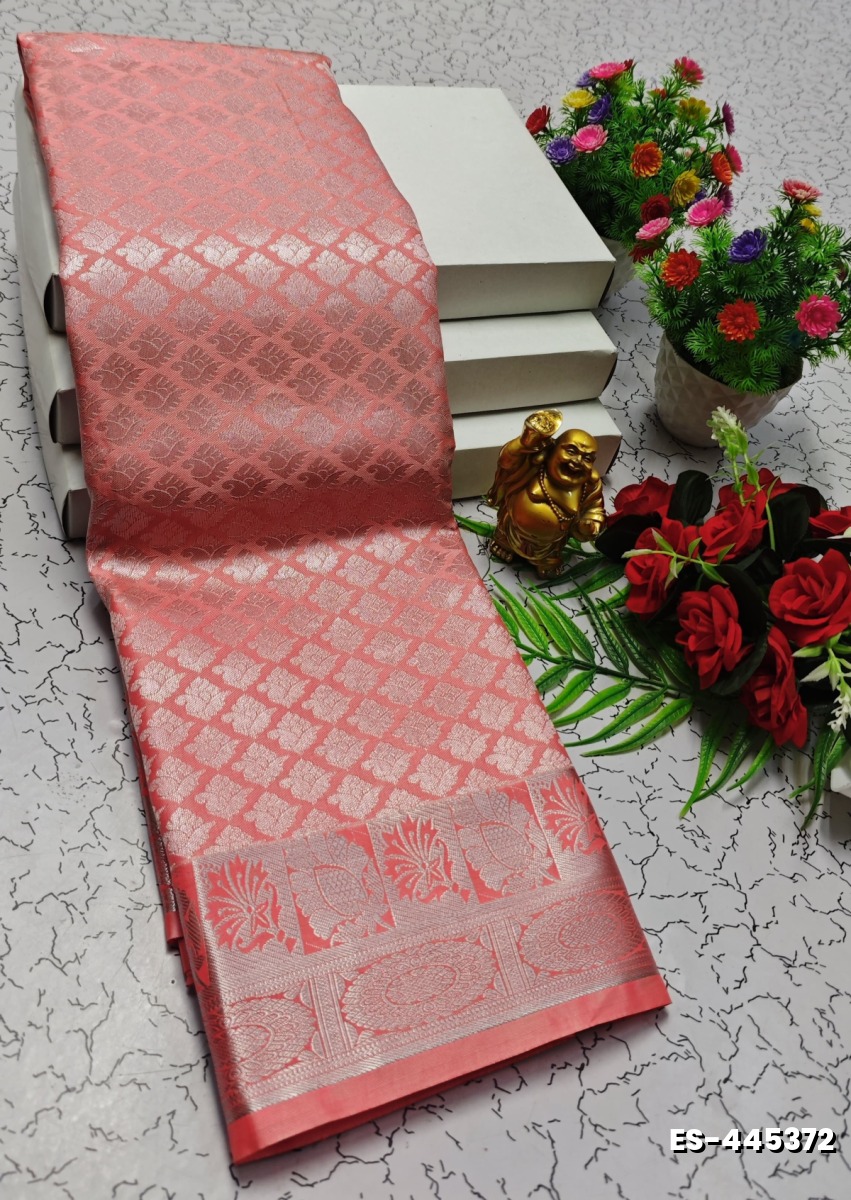 ELITE BRIDAL PICK &PICK SILK SAREES AND WEDDING ART SILK SAREES - CORAL COLOUR (3)