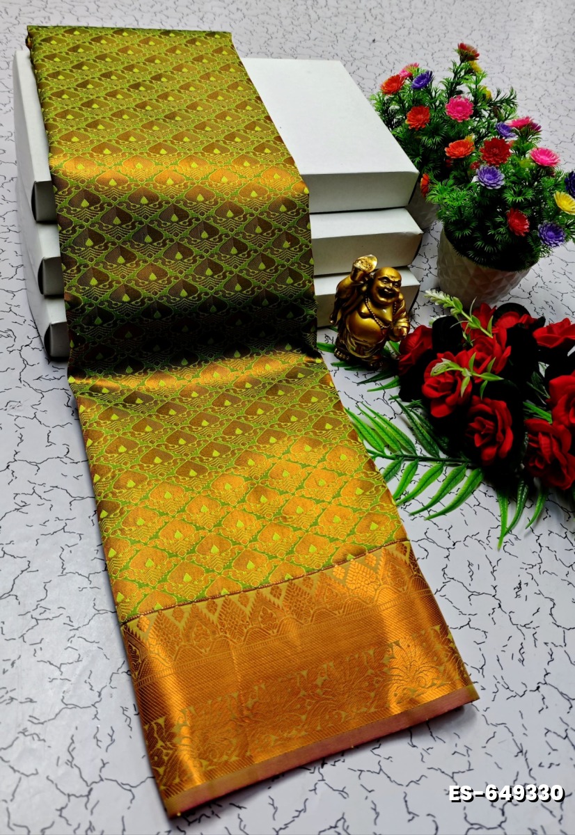 ELITE BRIDAL PICK &PICK SILK SAREES AND WEDDING ART SILK SAREES - PESTA GREEN (2)