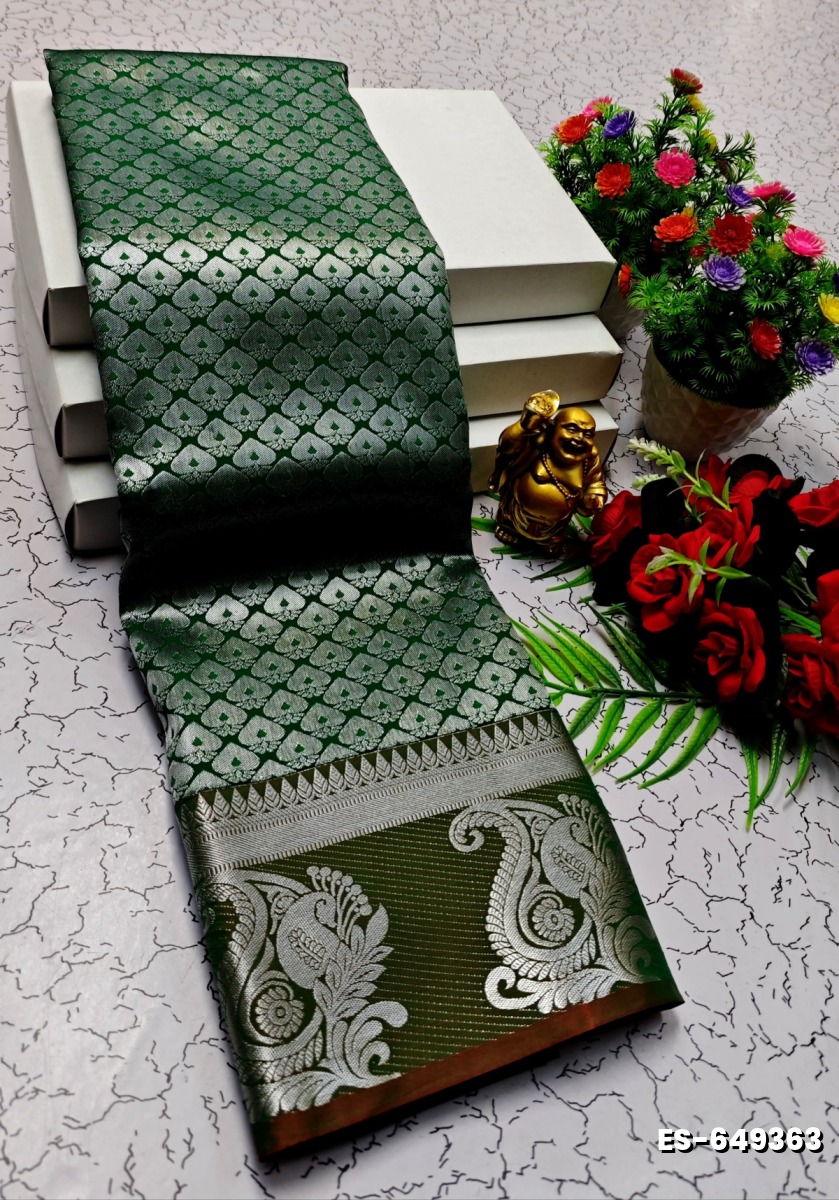 ELITE BRIDAL PICK &PICK SILK SAREES AND WEDDING ART SILK SAREES - GREEN COLOUR (2)