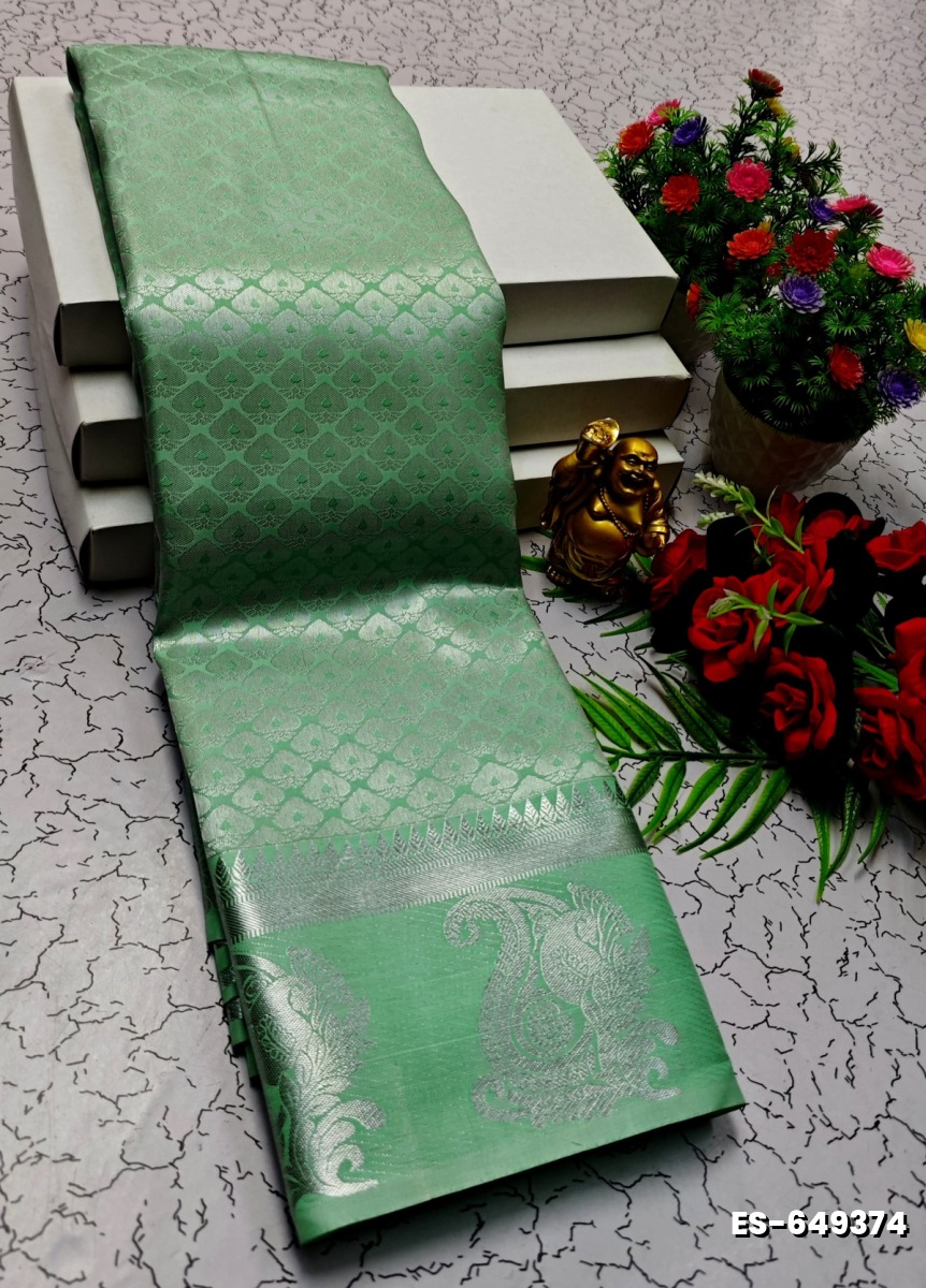 ELITE BRIDAL PICK &PICK SILK SAREES AND WEDDING ART SILK SAREES - EMERALD COLOUR (8)