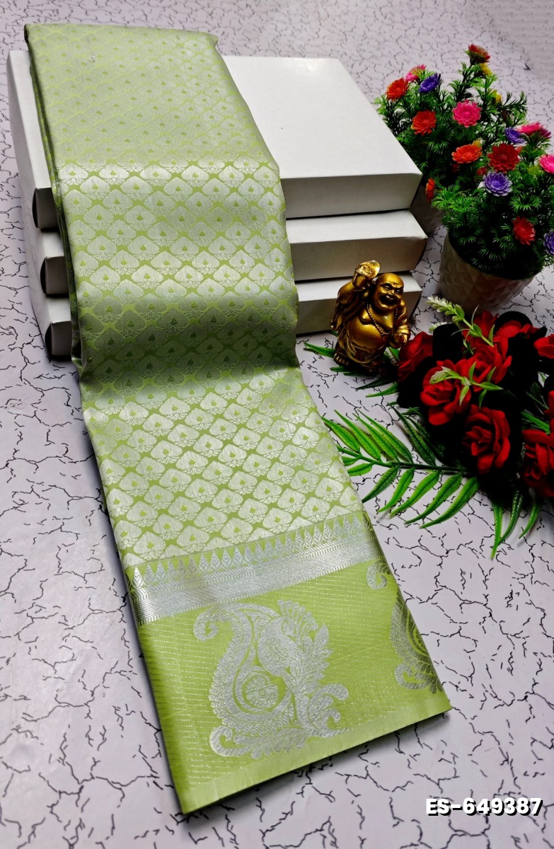 ELITE BRIDAL PICK &PICK SILK SAREES AND WEDDING ART SILK SAREES - FLORAISON GREEN (1)