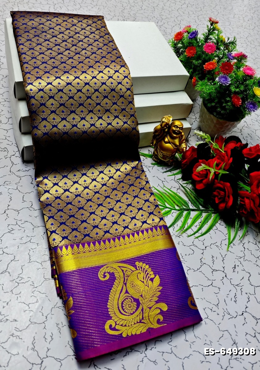 ELITE BRIDAL PICK &PICK SILK SAREES AND WEDDING ART SILK SAREES - NAVY COLOUR (3)