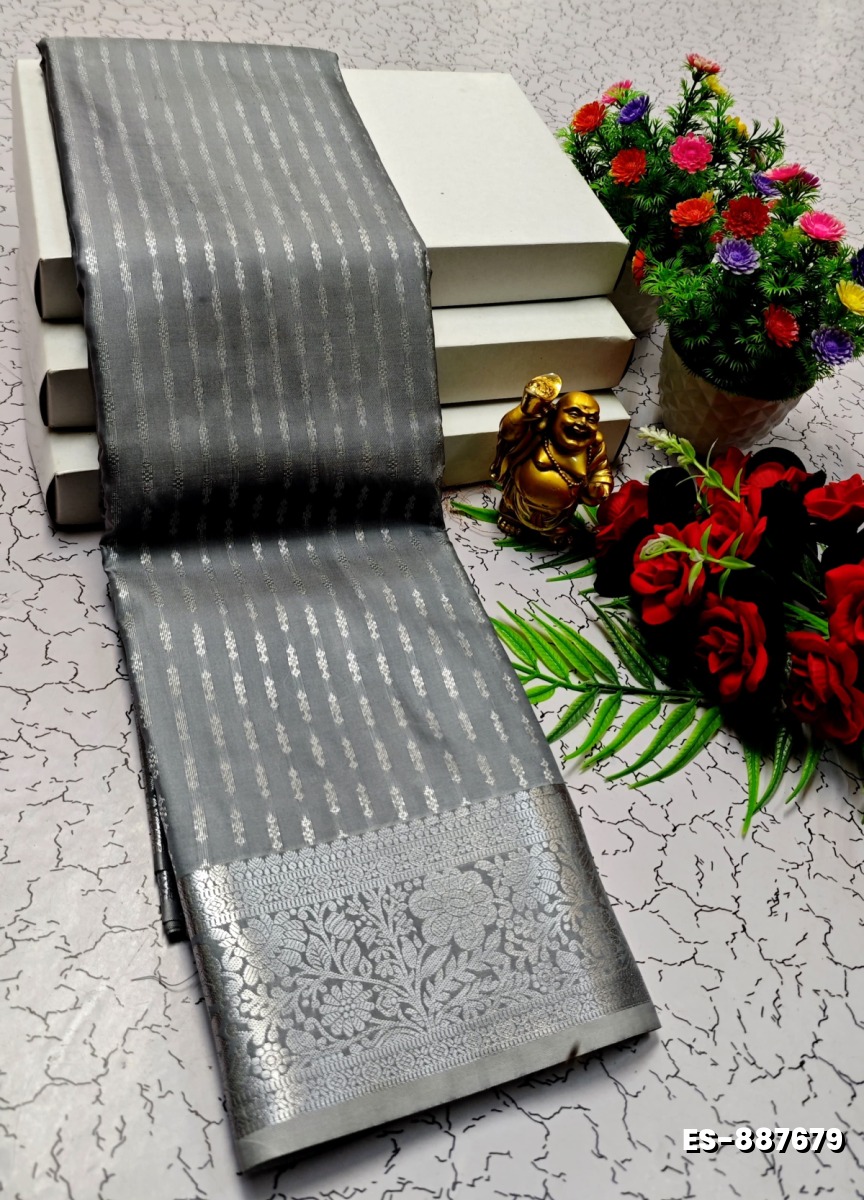 ELITE BRIDAL PICK &PICK SILK SAREES AND WEDDING ART SILK SAREES - SLATE COLOUR (1)