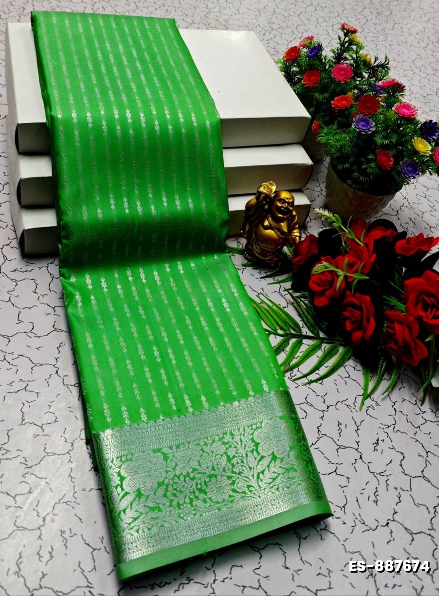 ELITE BRIDAL PICK &PICK SILK SAREES AND WEDDING ART SILK SAREES - EMERALD COLOUR (9)
