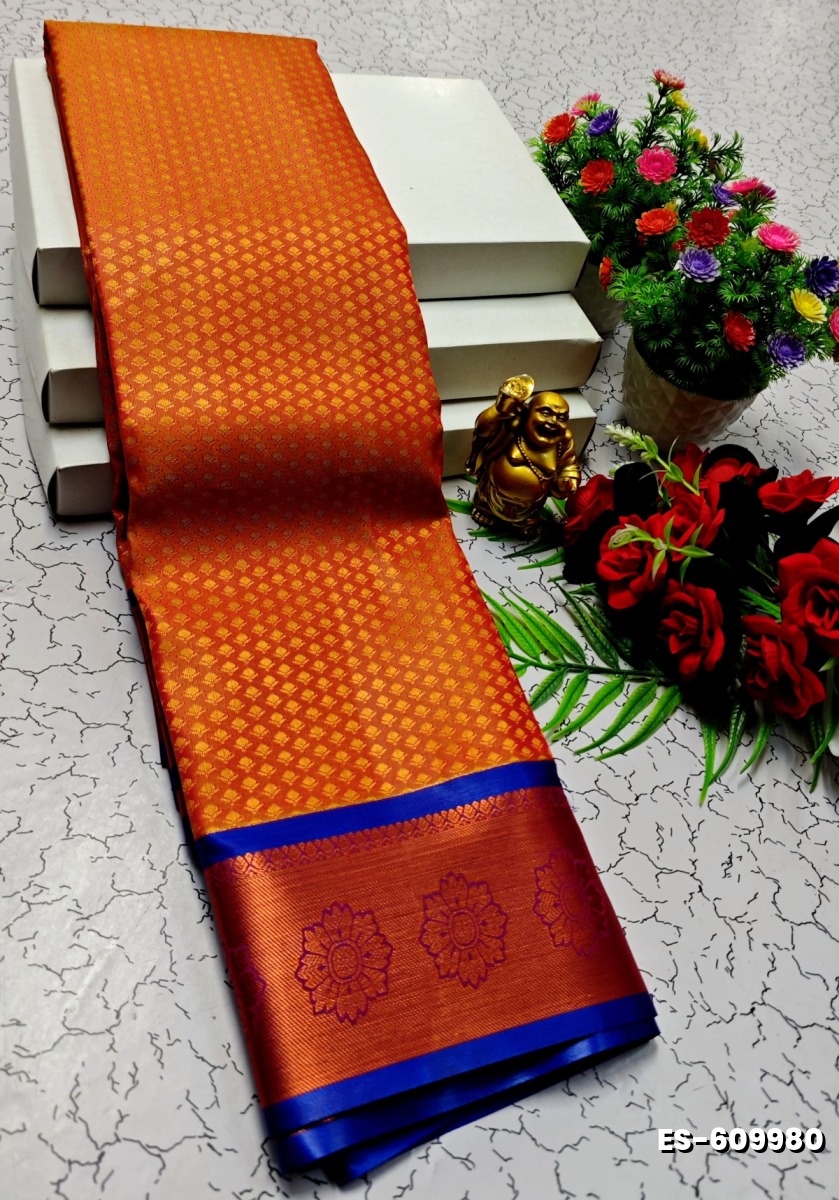 ELITE BRIDAL PICK &PICK SILK SAREES AND WEDDING ART SILK SAREES - TANGERINE COLOUR (3)
