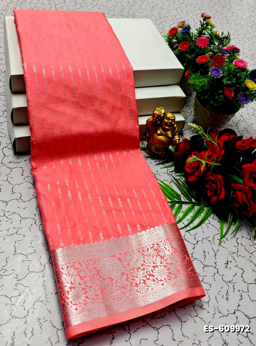ELITE BRIDAL PICK &PICK SILK SAREES AND WEDDING ART SILK SAREES - CORAL COLOUR (5)
