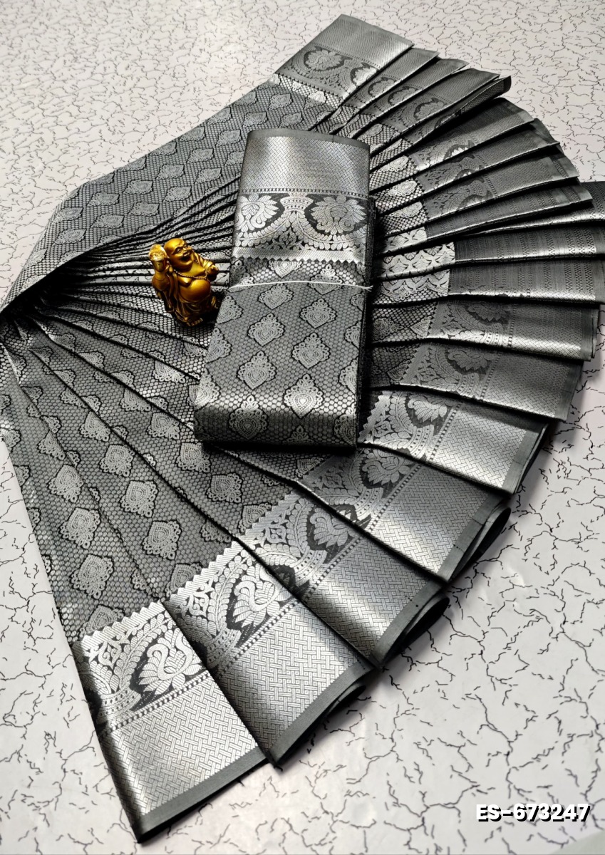 ELITE BRIDAL PICK &PICK SILK SAREES AND WEDDING ART SILK SAREES - GRAY (4)