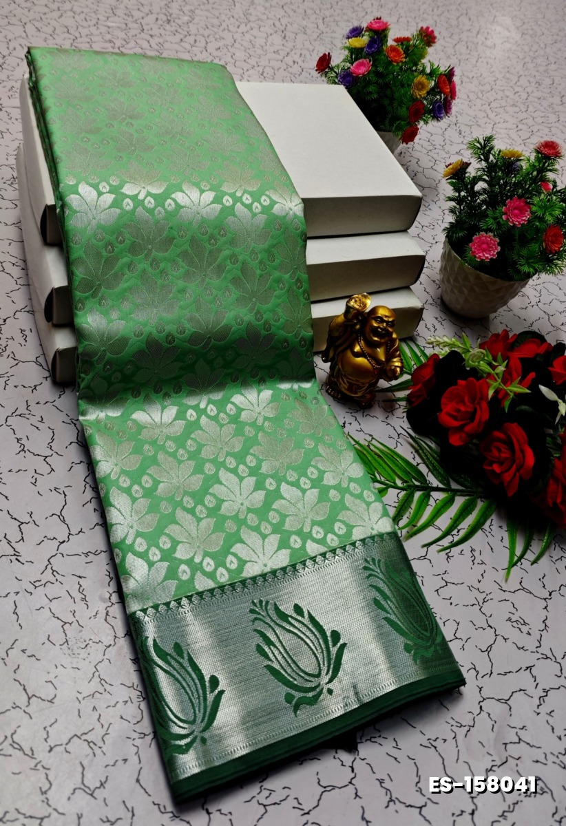 ELITE BRIDAL PICK &PICK SILK SAREES AND WEDDING ART SILK SAREES - LIGHT GREEN (14)