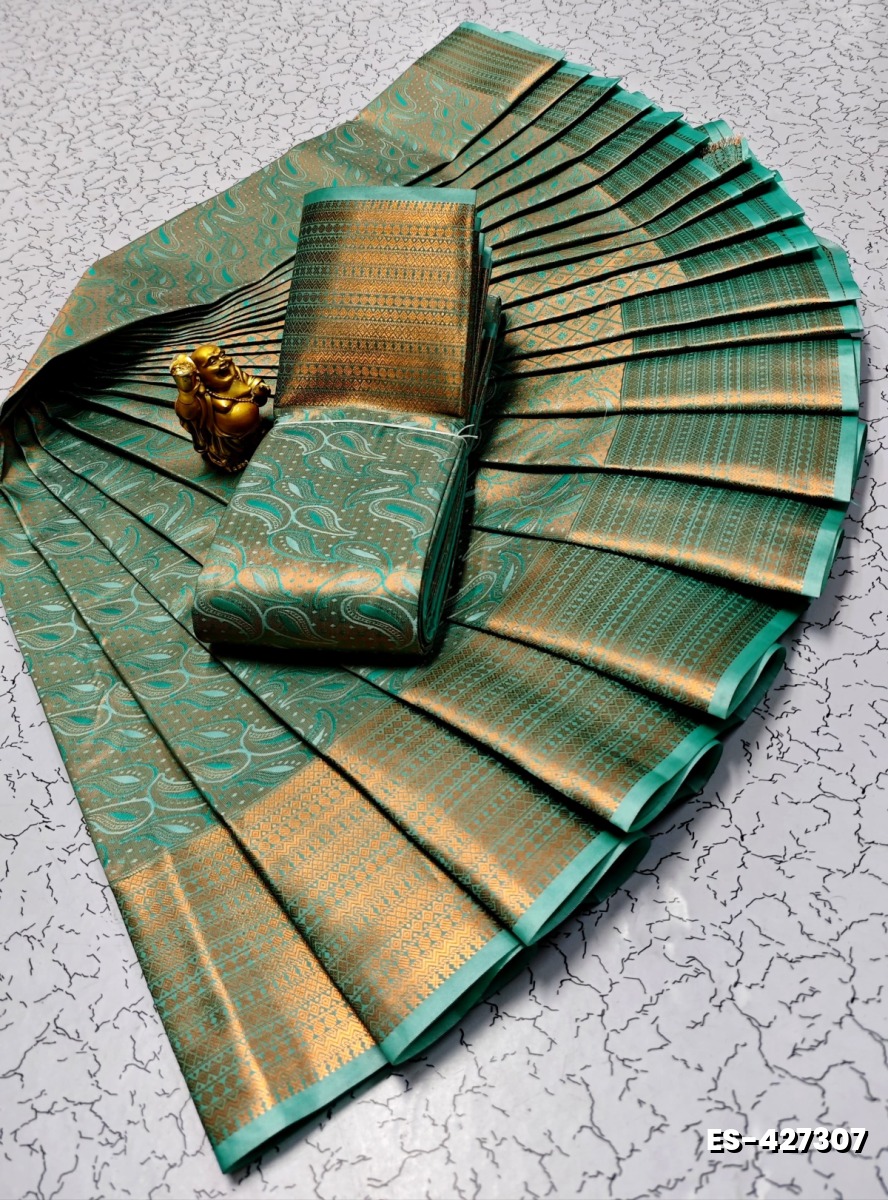 ELITE BRIDAL PICK &PICK SILK SAREES AND WEDDING ART SILK SAREES - TEAL COLOUR (6)