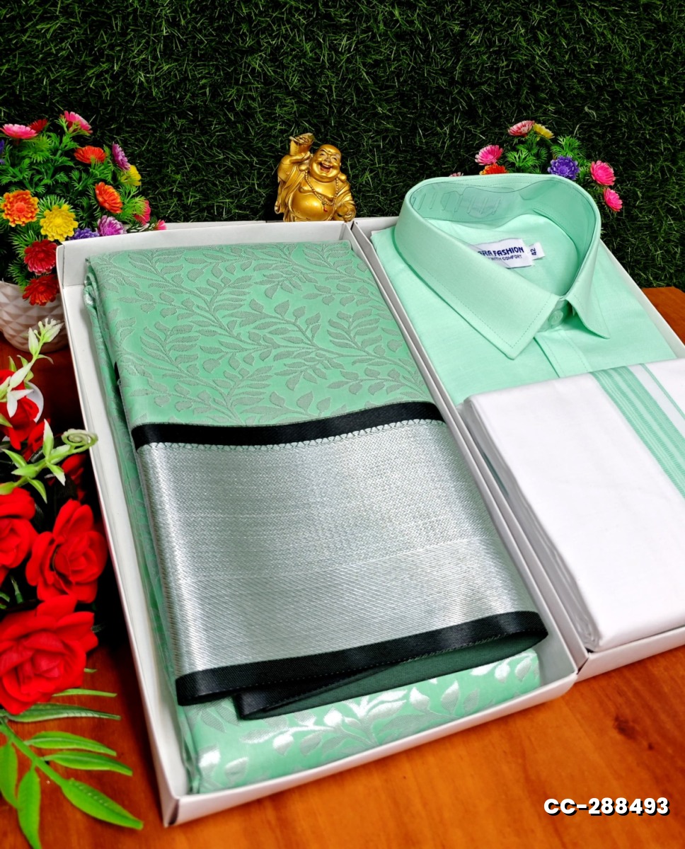 COUPLE COMBO MATCHING AND MATCHING TRADITIONAL SET MATCHING COMBO FOR FESTIVAL SEASONS - TURQUOISE GREEN (1)