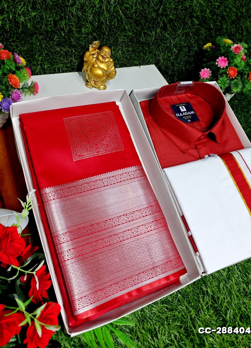 COUPLE COMBO MATCHING AND MATCHING TRADITIONAL SET MATCHING COMBO FOR FESTIVAL SEASONS - RED (1)