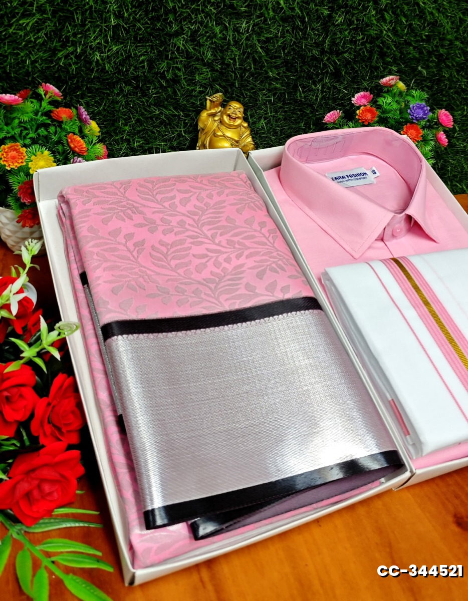 COUPLE COMBO MATCHING AND MATCHING TRADITIONAL SET MATCHING COMBO FOR FESTIVAL SEASONS - BABY PINK (4)