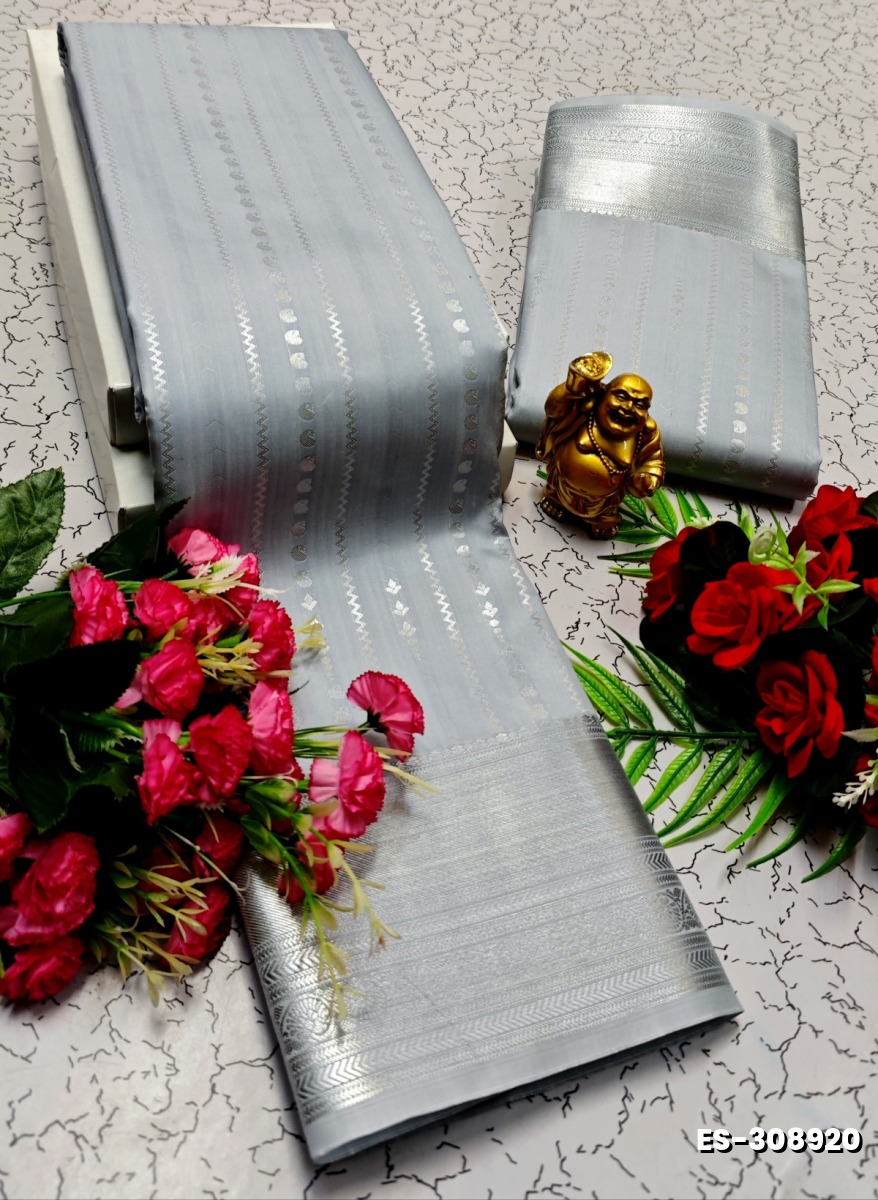 BRIDAL SILK GOLD SILVAR AND COPPER ZARI WEAVE AND WEDDING ART SILK SAREES - AS COLOR