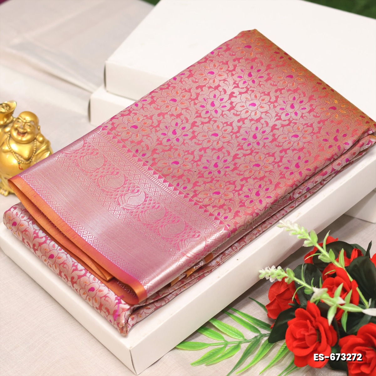 ELITE BRIDAL PICK &PICK SILK SAREES AND WEDDING ART SILK SAREES - CORAL COLOUR (6)