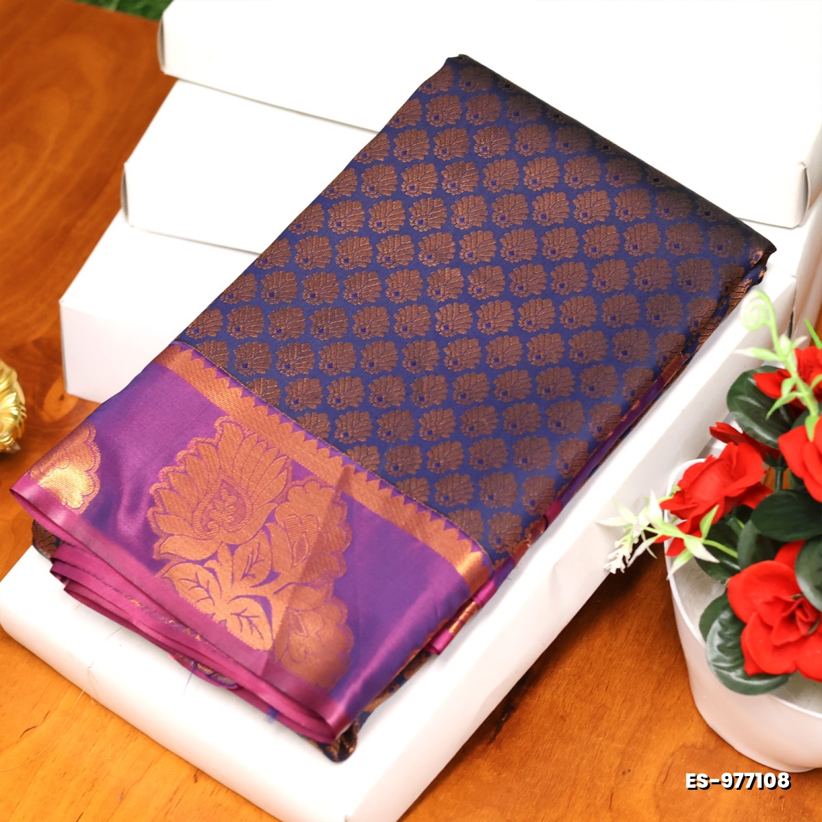 ELITE BRIDAL PICK &PICK SILK SAREES AND WEDDING ART SILK SAREES - NAVY COLOUR (2)