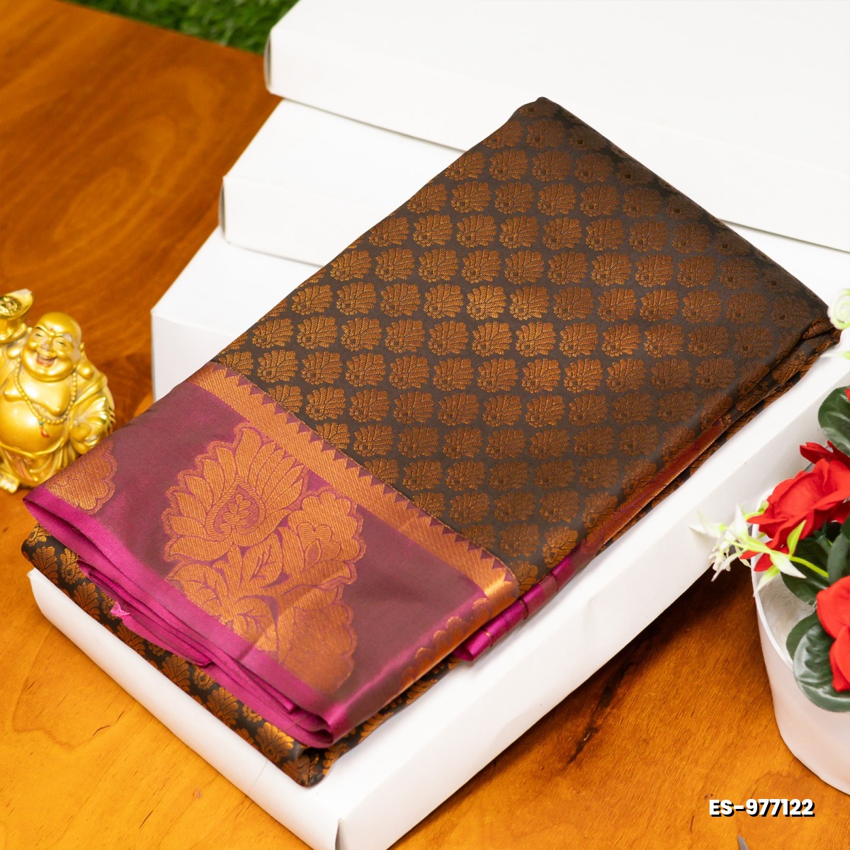 ELITE BRIDAL PICK &PICK SILK SAREES AND WEDDING ART SILK SAREES - COFEE BROWN (1)