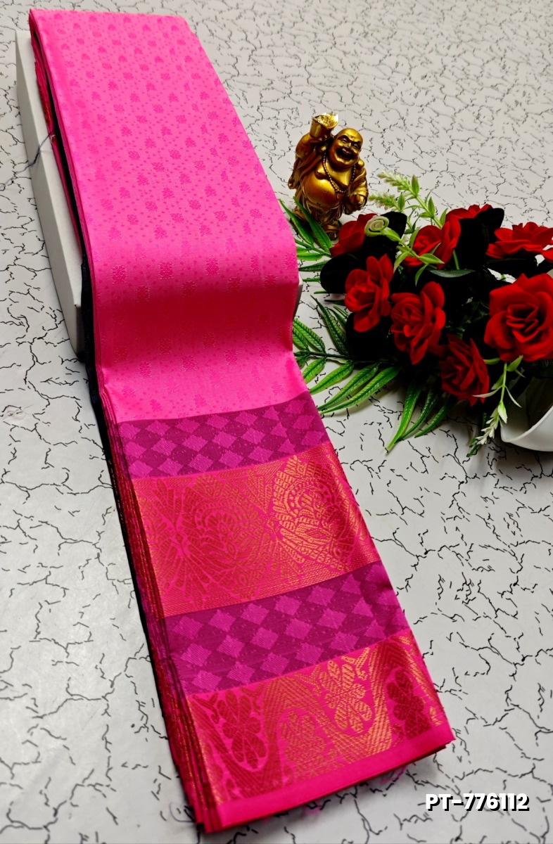 SOFT SILK FANCY BEST QUALITY POONTAMIL SOFT SILK SAREES - PINK