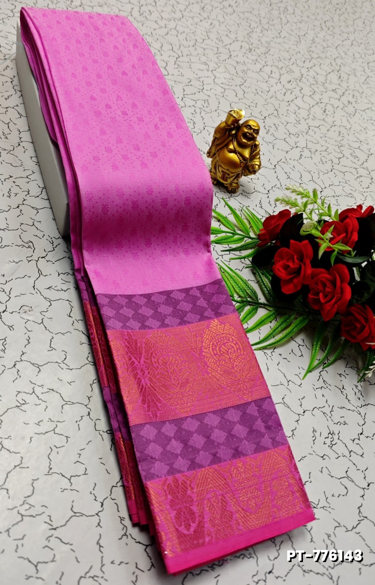 SOFT SILK FANCY BEST QUALITY POONTAMIL SOFT SILK SAREES - LIGHT PINK