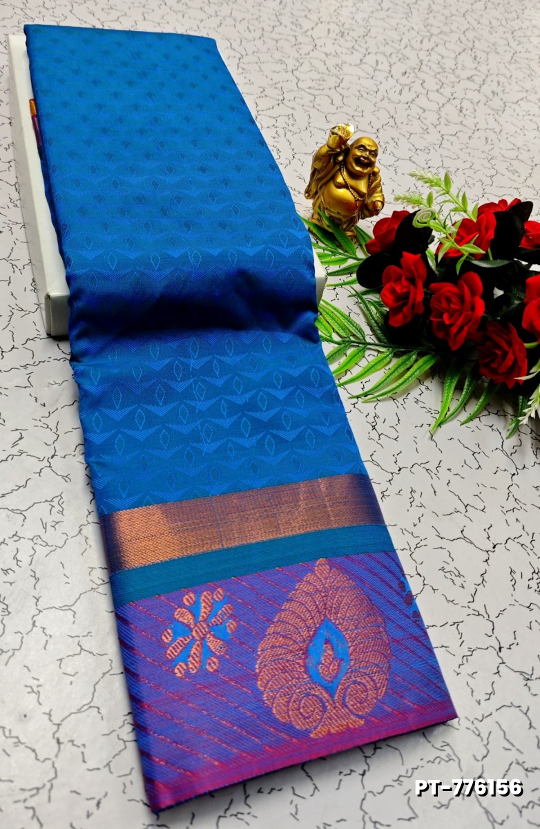 SOFT SILK FANCY BEST QUALITY POONTAMIL SOFT SILK SAREES - NORMAL  BLUE